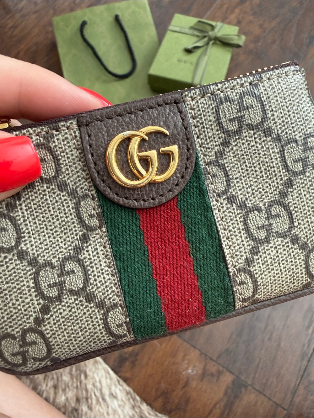Gucci GG Supreme Canvas Ophidia Key Pouch - Picture 11 of 13
